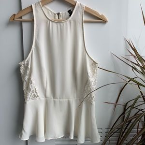 H&M Peplum Tank w/ Lace Side Panels